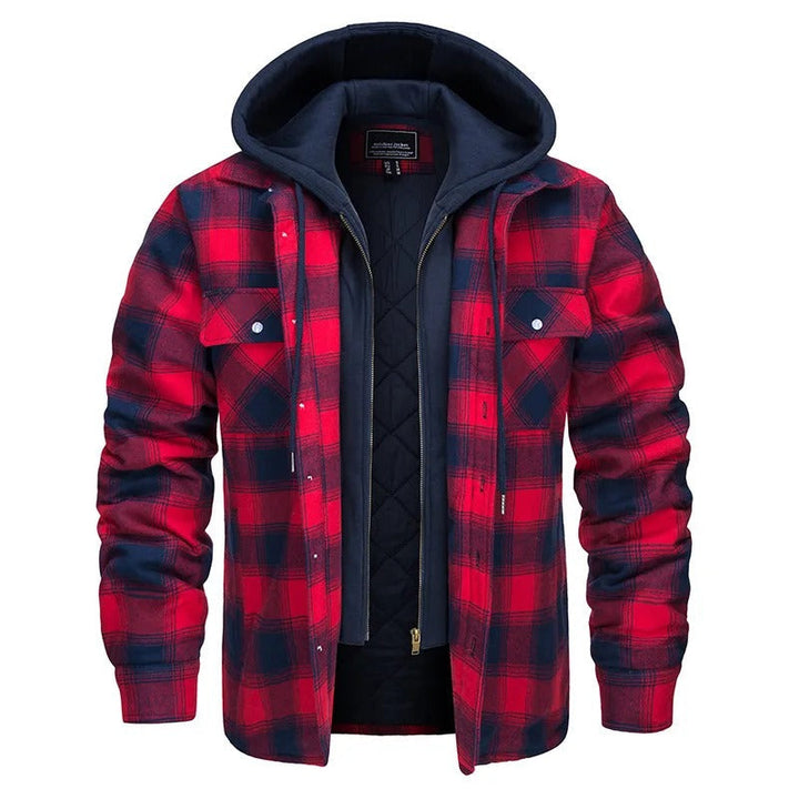 Ellis | Classic Checked Zip Up Mens Hoodie