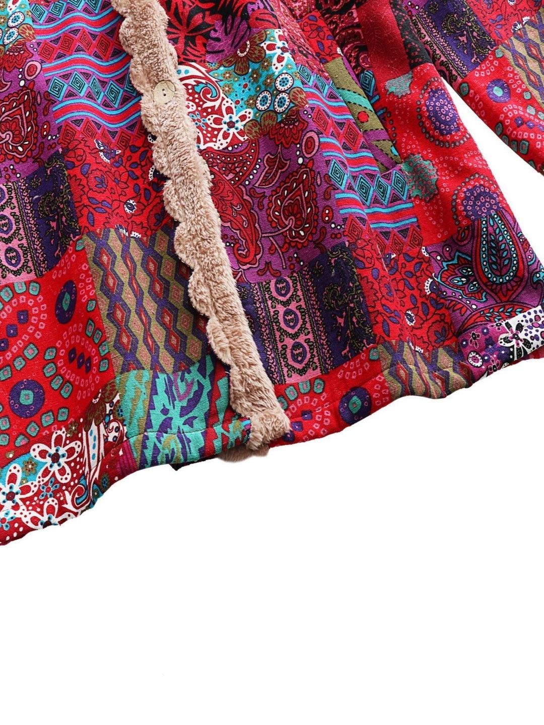 Elodie | Relaxed Patchwork Hooded Longline Quilted Jacket