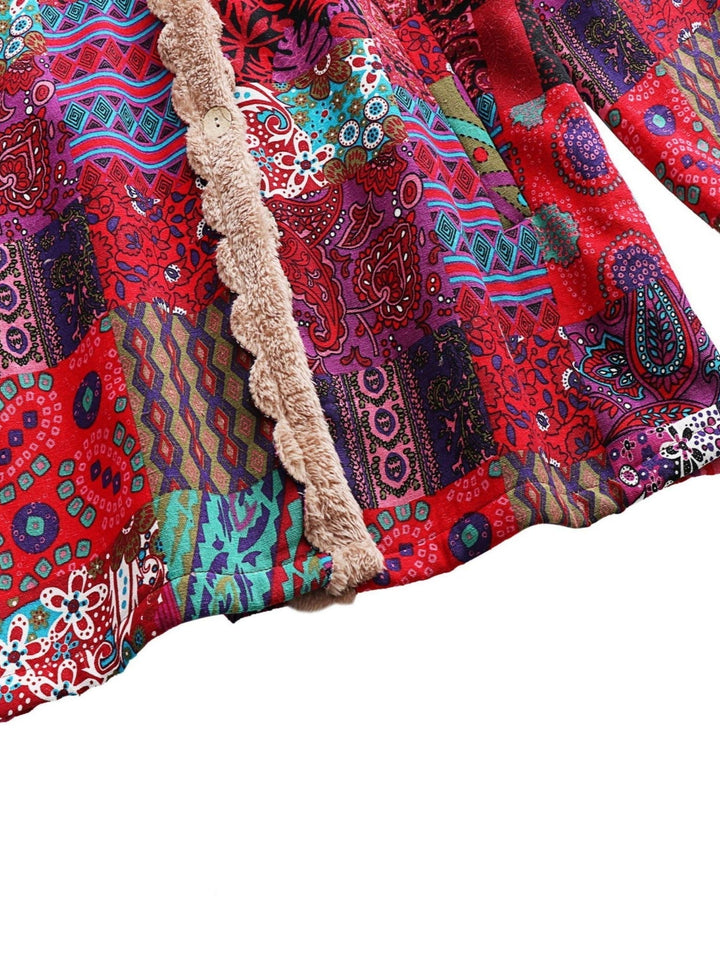 Elodie | Relaxed Patchwork Hooded Longline Quilted Jacket