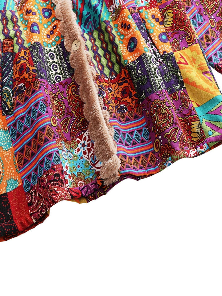 Elodie | Relaxed Patchwork Hooded Longline Quilted Jacket