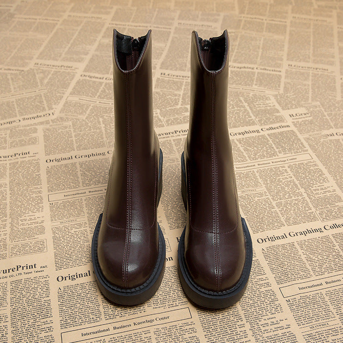 Elodie | Sophisticated Chunky Block Heel Platform Ankle Boots