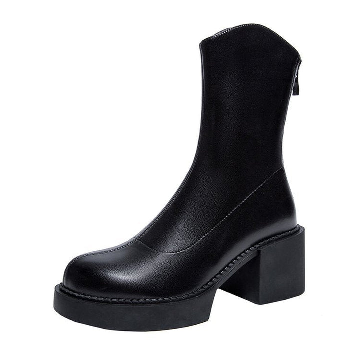Elodie | Sophisticated Chunky Block Heel Platform Ankle Boots