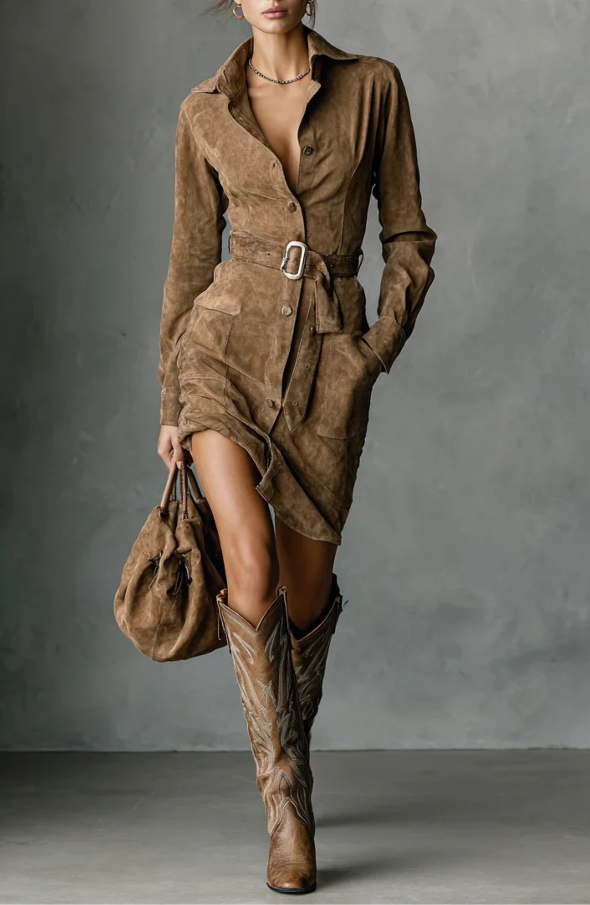 Elodie | Sophisticated Collared Belted Blazer Dress