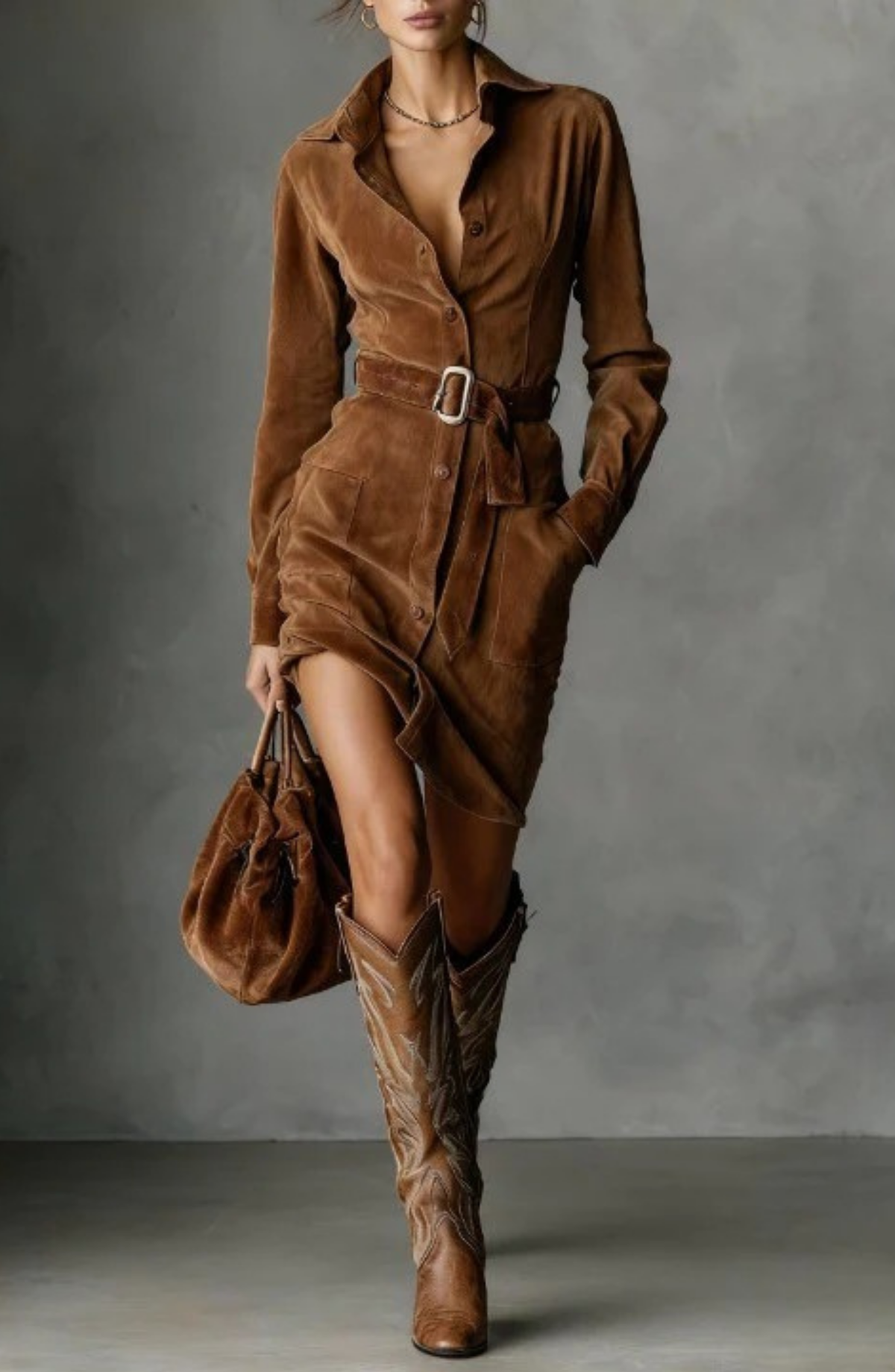 Elodie | Sophisticated Collared Belted Blazer Dress