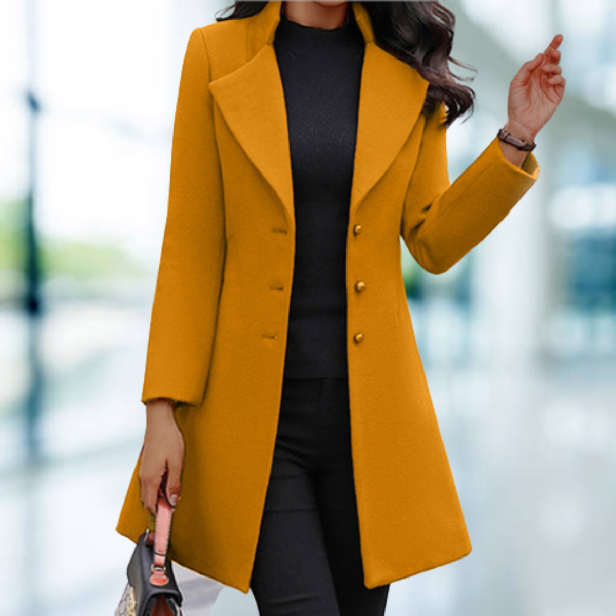 Elsie | Effortless Longline Plus Size Coat with Button Front