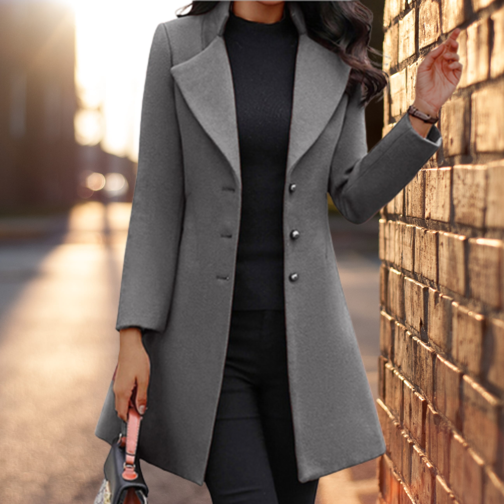 Elsie | Effortless Longline Plus Size Coat with Button Front