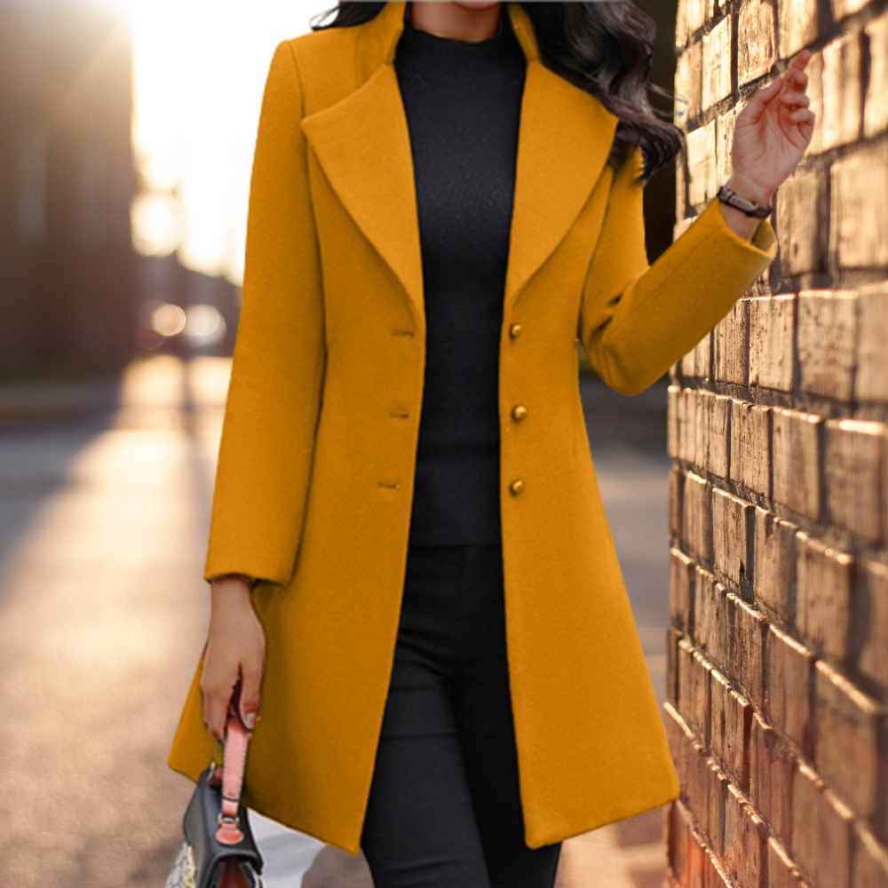 Elsie | Effortless Longline Plus Size Coat with Button Front
