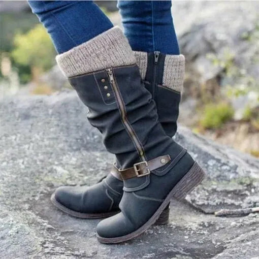 Emilia | Chic Buckle Mid Calf Winter Boots