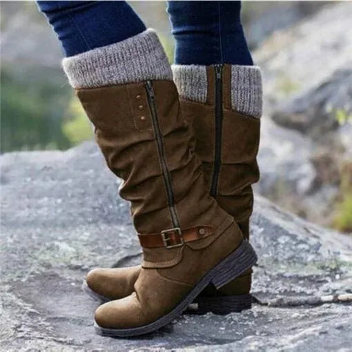 Emilia | Chic Buckle Mid Calf Winter Boots