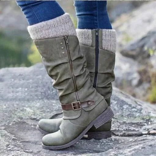 Emilia | Chic Buckle Mid Calf Winter Boots