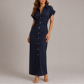 Emilia | Refined Button Front Blazer Dress with Collar