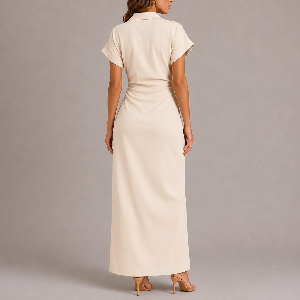 Emilia | Refined Button Front Blazer Dress with Collar