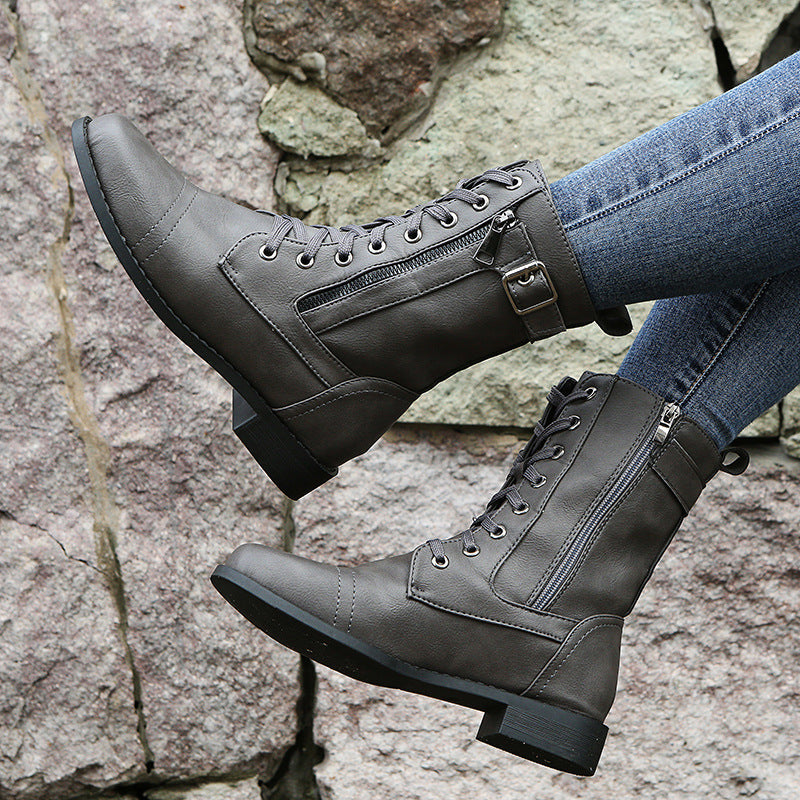 Emma | Classic Lace-Up Combat Ankle Boots