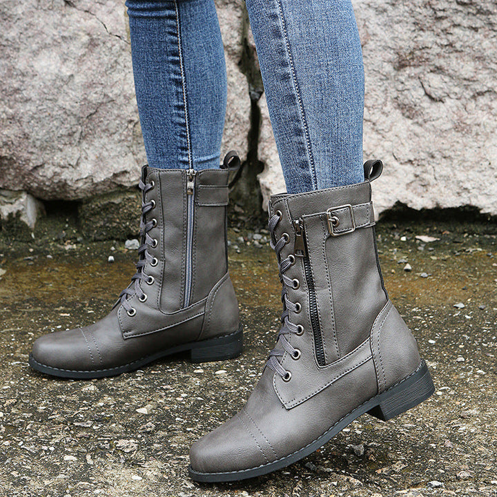 Emma | Classic Lace-Up Combat Ankle Boots