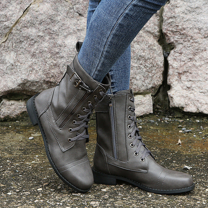 Emma | Classic Lace-Up Combat Ankle Boots