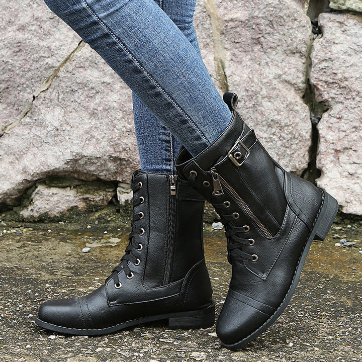 Emma | Classic Lace-Up Combat Ankle Boots