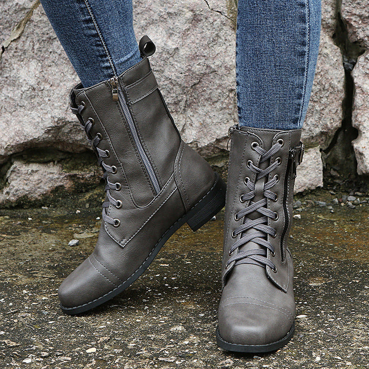 Emma | Classic Lace-Up Combat Ankle Boots