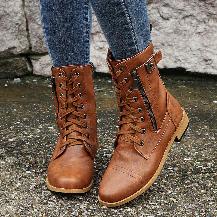Emma | Classic Lace-Up Combat Ankle Boots