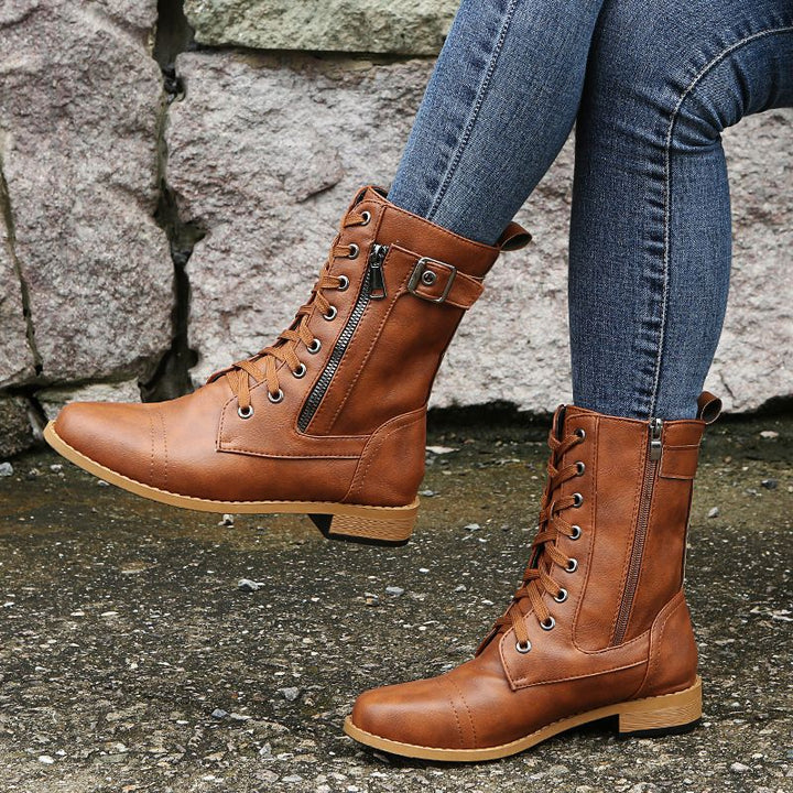 Emma | Classic Lace-Up Combat Ankle Boots