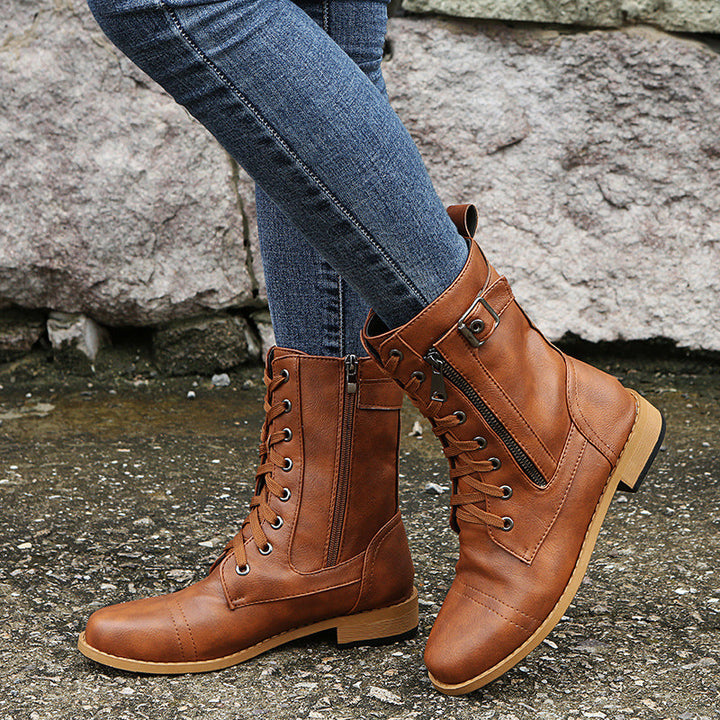 Emma | Classic Lace-Up Combat Ankle Boots
