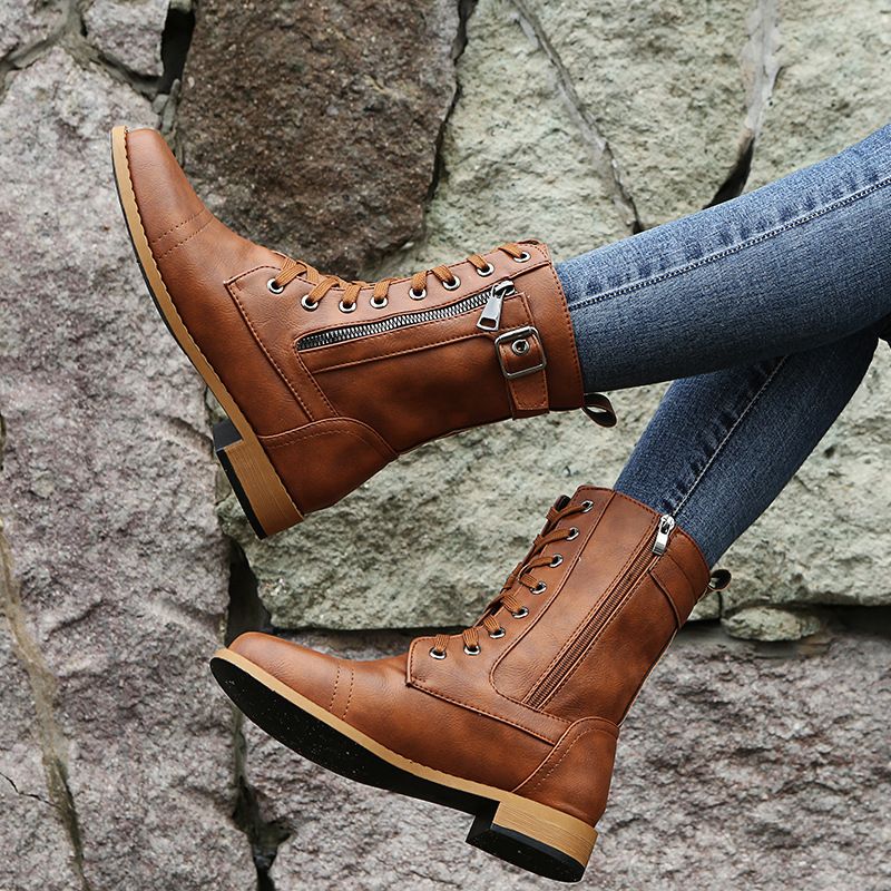 Emma | Classic Lace-Up Combat Ankle Boots