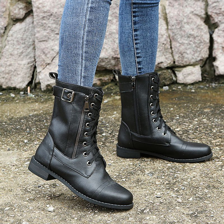 Emma | Classic Lace-Up Combat Ankle Boots