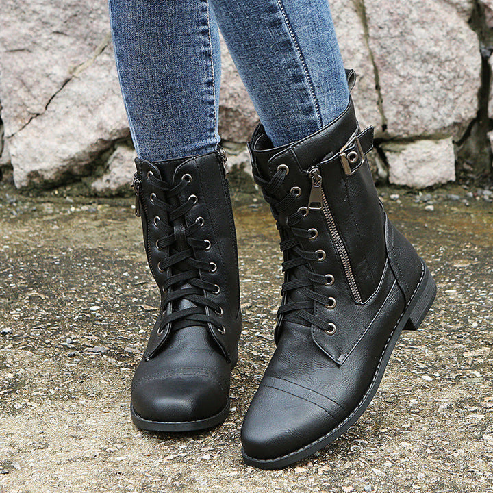 Emma | Classic Lace-Up Combat Ankle Boots