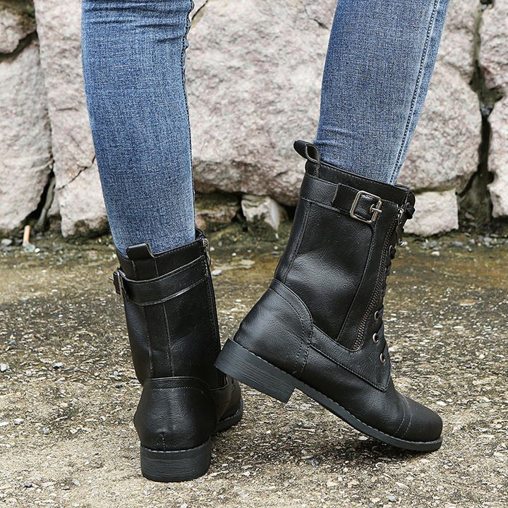 Emma | Classic Lace-Up Combat Ankle Boots