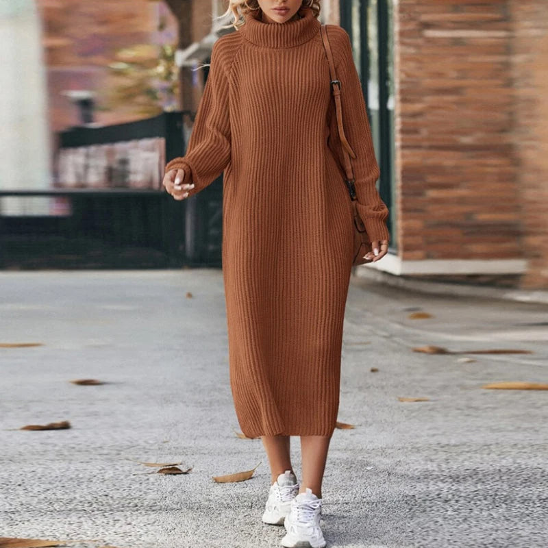 Emma | Effortless Ribbed Turtleneck Jumper Dress