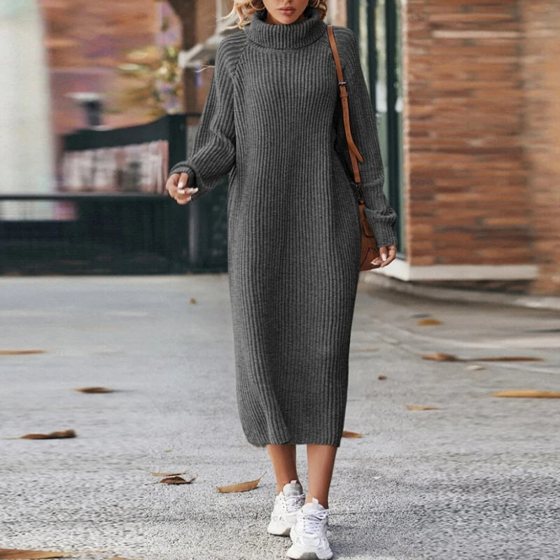 Emma | Effortless Ribbed Turtleneck Jumper Dress