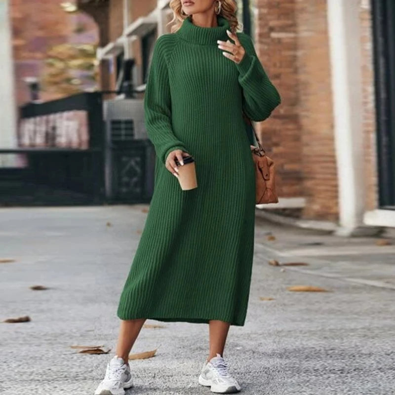 Emma | Effortless Ribbed Turtleneck Jumper Dress