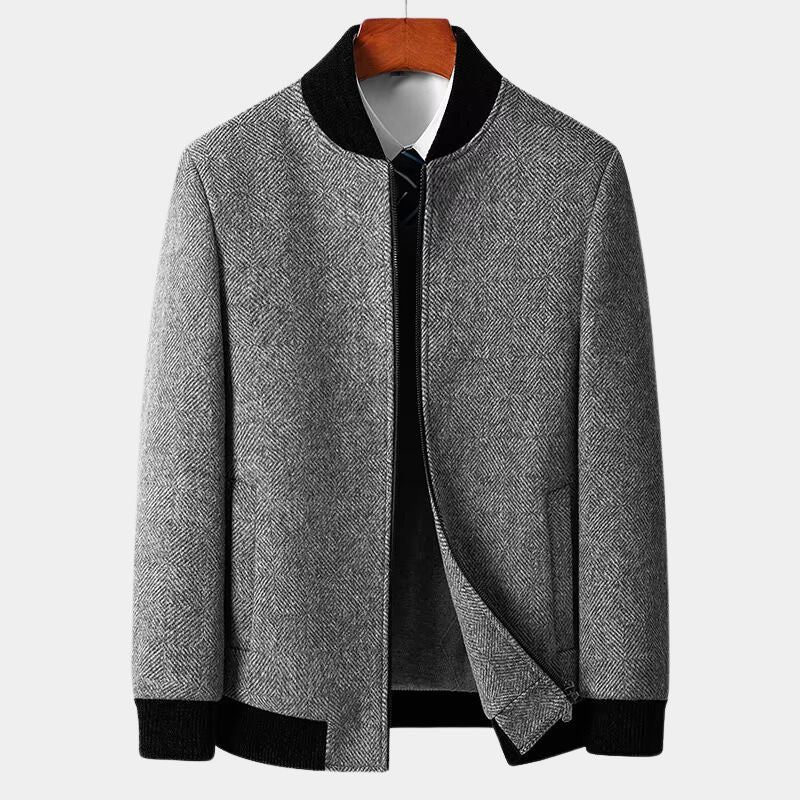 Enzo | Classic Herringbone Mens Winter Jacket