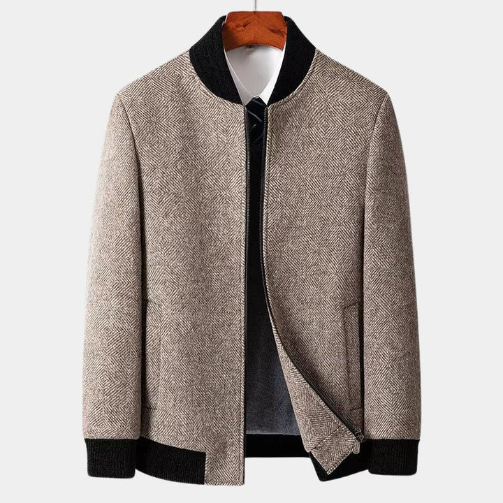 Enzo | Classic Herringbone Mens Winter Jacket