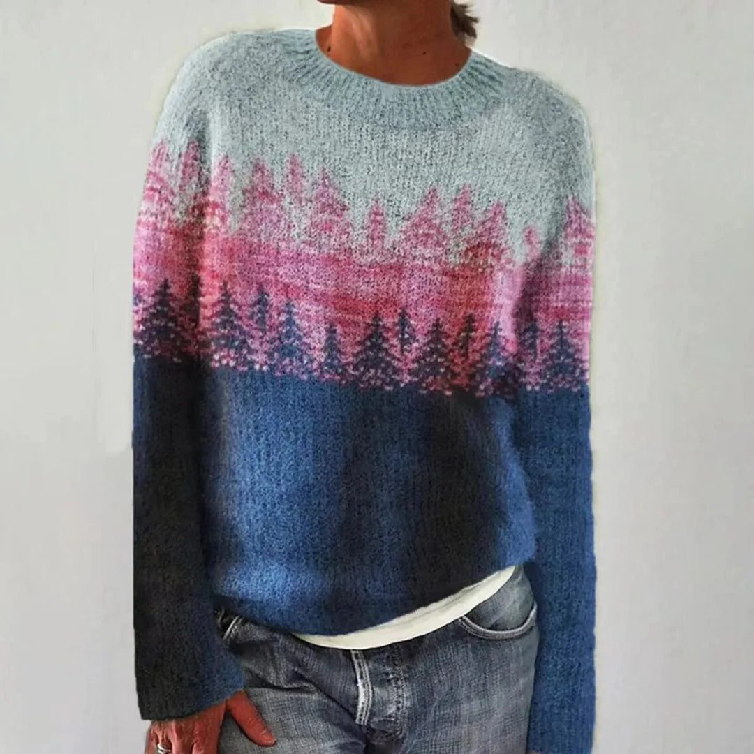 Erin | Classic Tree Pattern Crew Neck Knitted Jumper