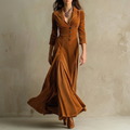 Esme | Polished Velvet Blazer Dress with V Neck Button Front