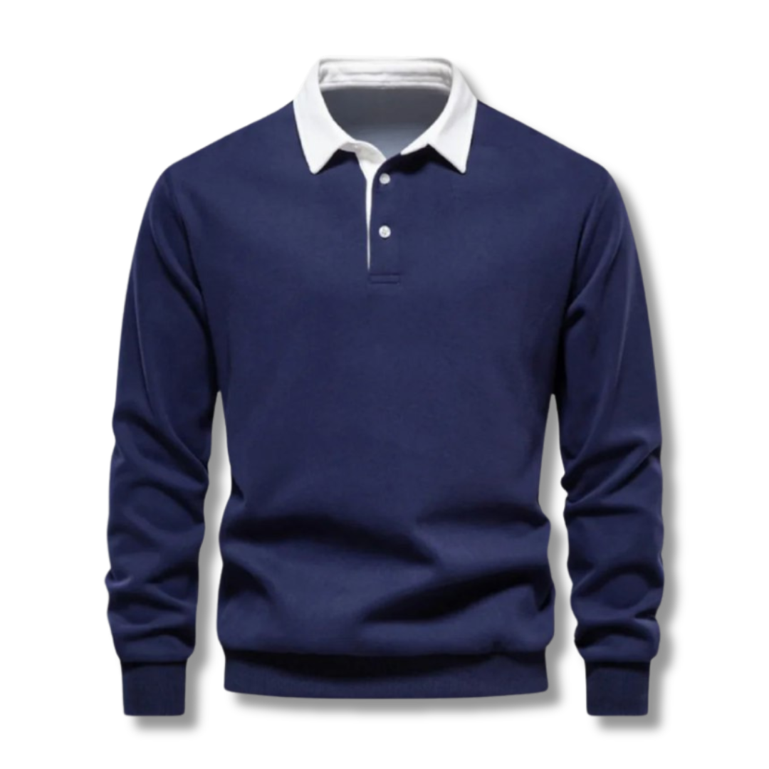 Ethan | Long Sleeve Polo Collar Mens Knitted Jumper