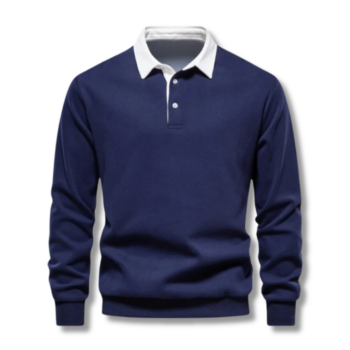 Ethan | Long Sleeve Polo Collar Mens Knitted Jumper