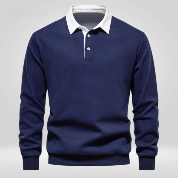 Ethan | Long Sleeve Polo Collar Mens Knitted Jumper