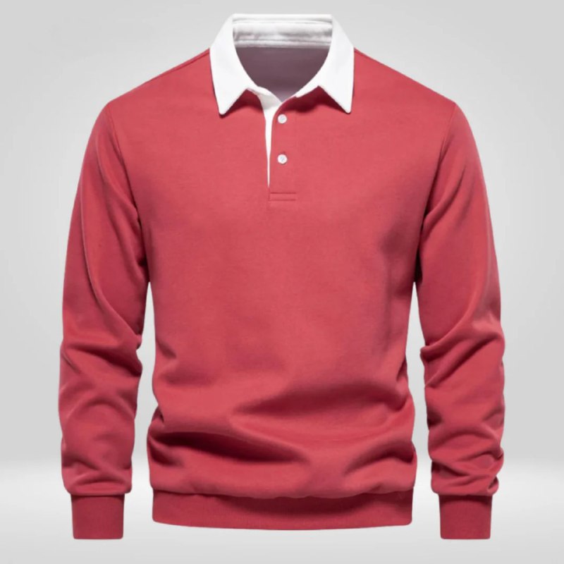 Ethan | Long Sleeve Polo Collar Mens Knitted Jumper