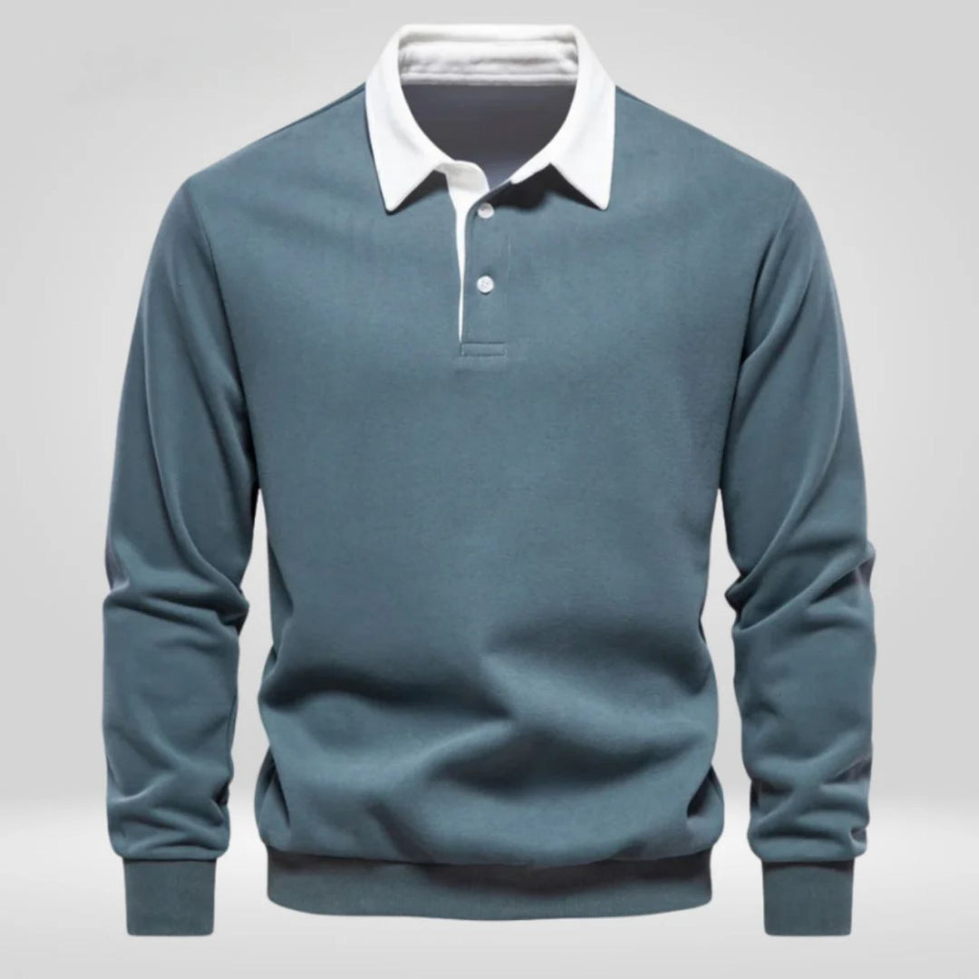 Ethan | Long Sleeve Polo Collar Mens Knitted Jumper