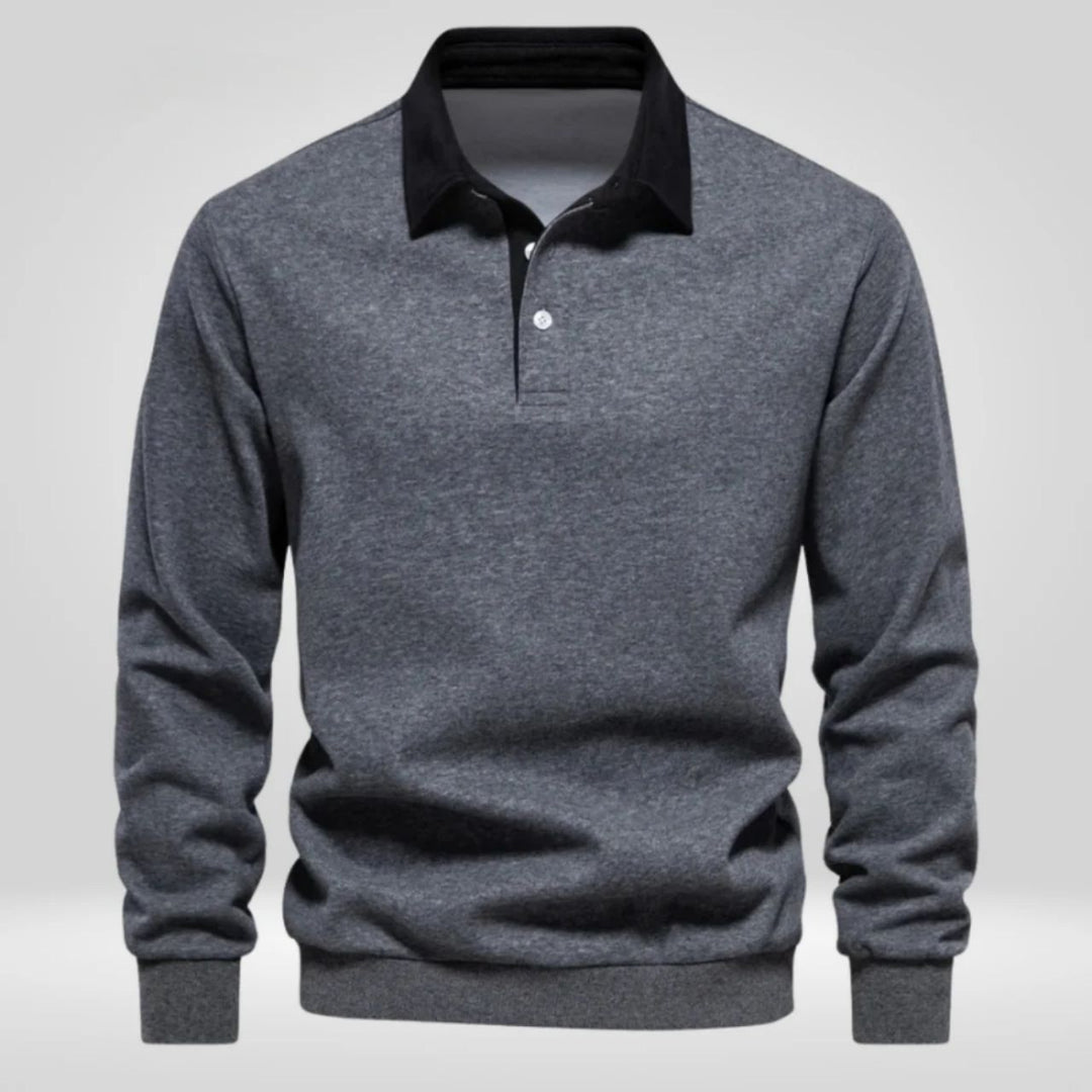 Ethan | Long Sleeve Polo Collar Mens Knitted Jumper