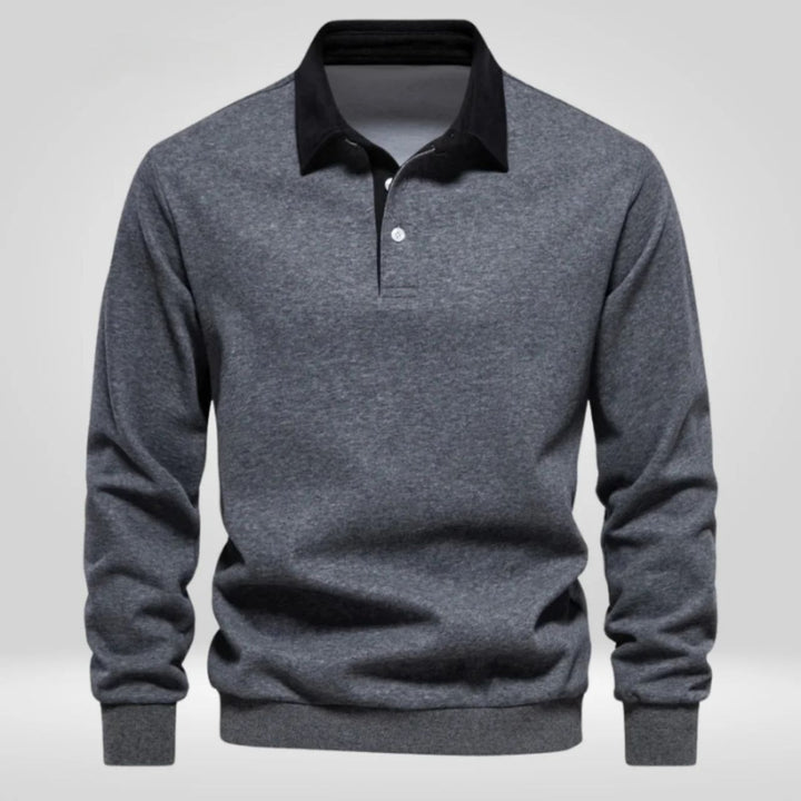Ethan | Long Sleeve Polo Collar Mens Knitted Jumper