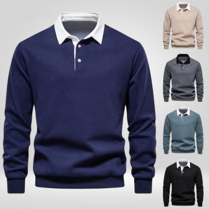 Ethan | Long Sleeve Polo Collar Mens Knitted Jumper