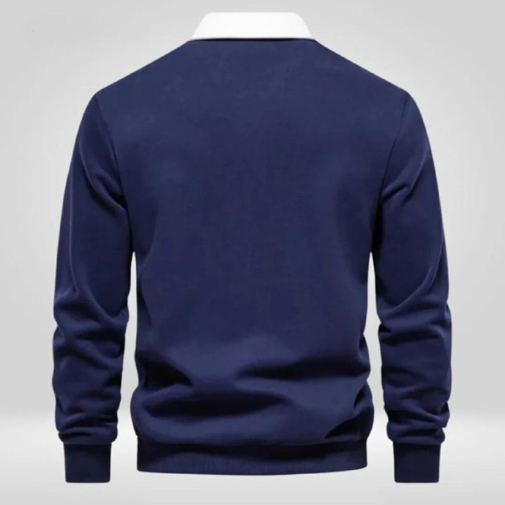 Ethan | Long Sleeve Polo Collar Mens Knitted Jumper