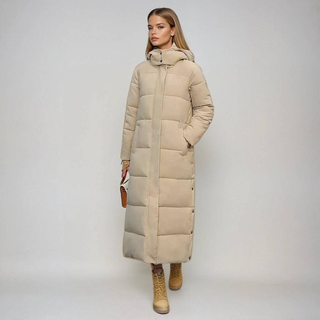Eva | Chic Long Puffer Jacket with Hood