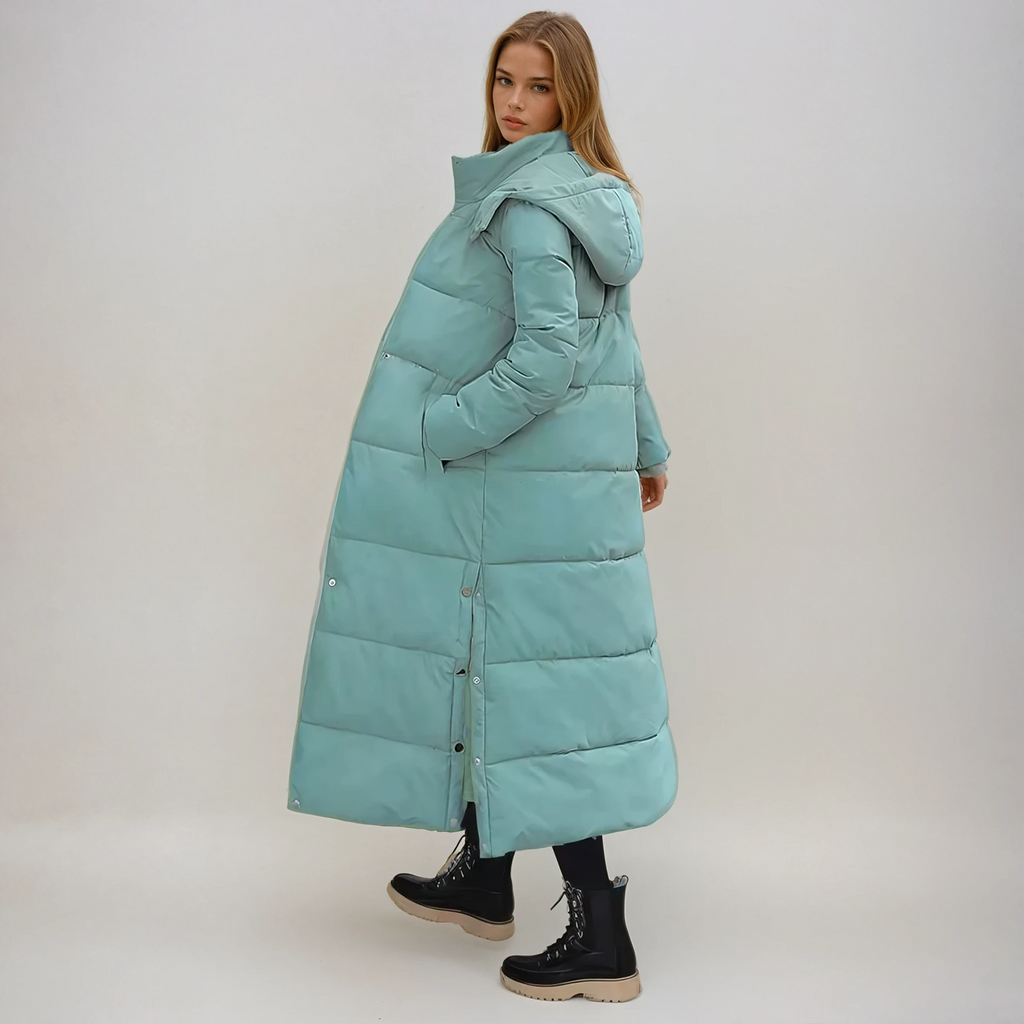 Eva | Chic Long Puffer Jacket with Hood