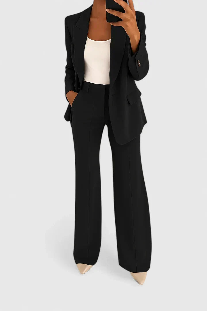 Eva | Elegant Blazer and Wide Leg Trouser Suit