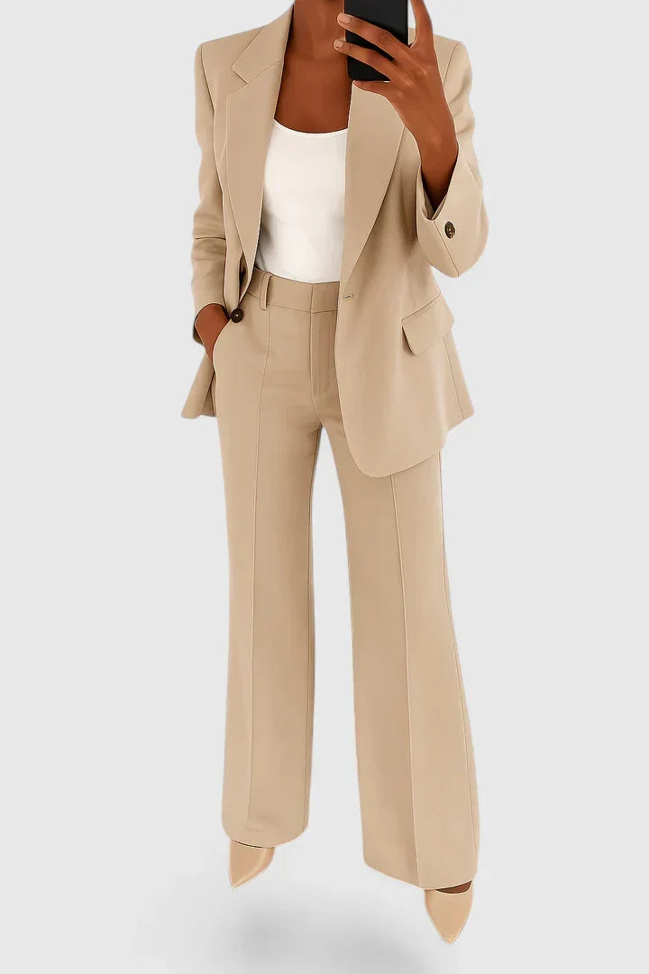 Eva | Elegant Blazer and Wide Leg Trouser Suit