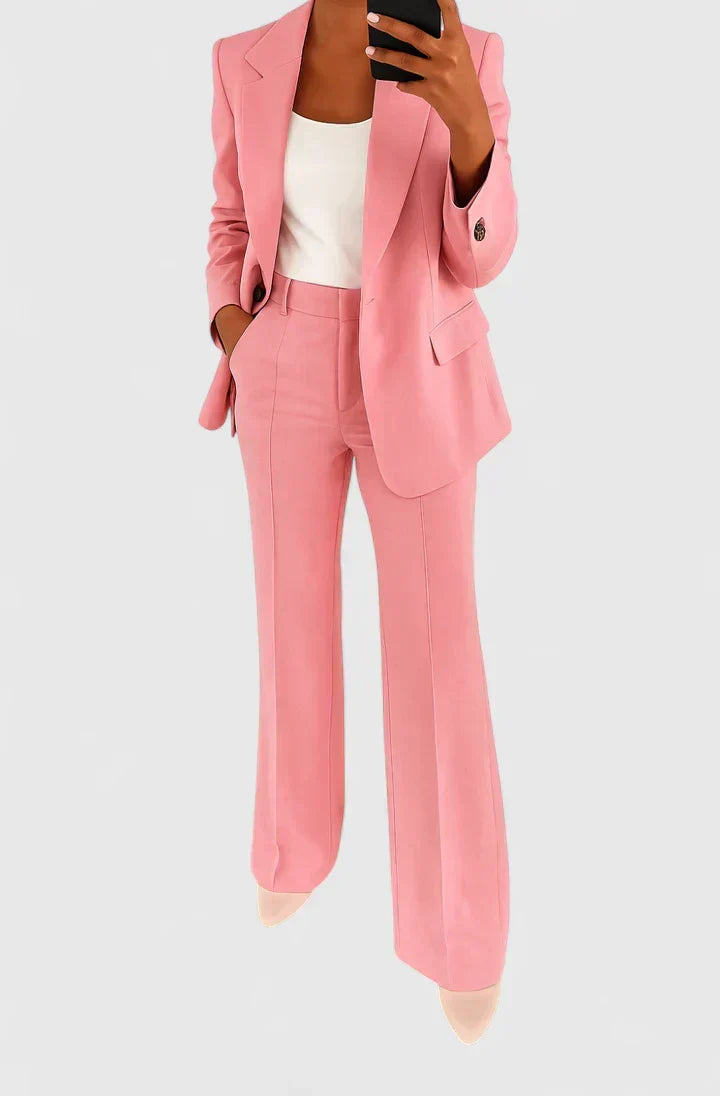 Eva | Elegant Blazer and Wide Leg Trouser Suit