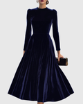 Eva | Elegant Puff-Sleeve Midi Jumper Dress
